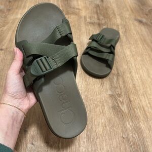 CHACO | Men's Green Slip-On Casual Sandals, Fossil